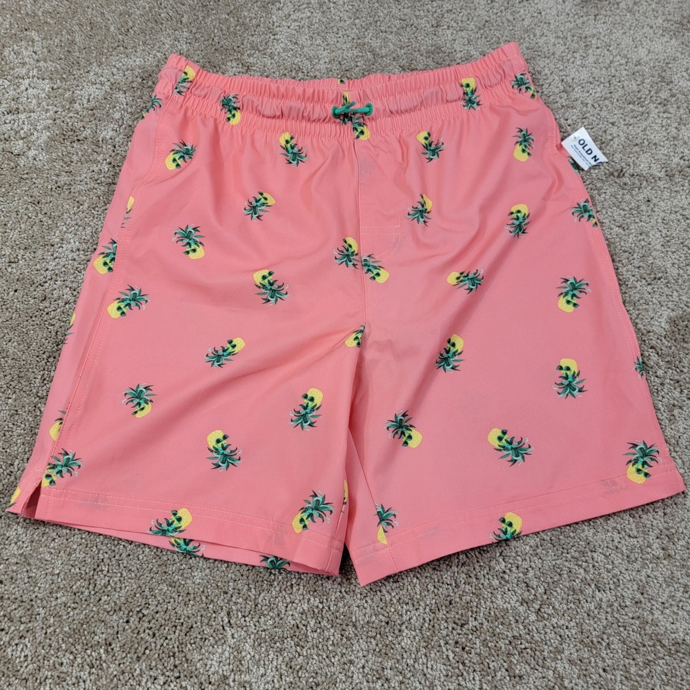 Old Navy Swim Trunks Pineapple Print Elastic Waist Shorts XXL (18)‎ Nwt